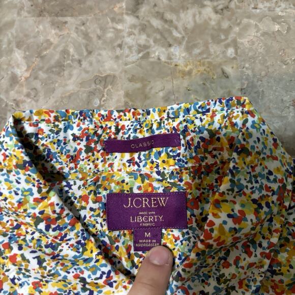 J Crew Shirt Mens Medium Classic Watercolor Floral Short Sleeve Button Liberty - Picture 3 of 9